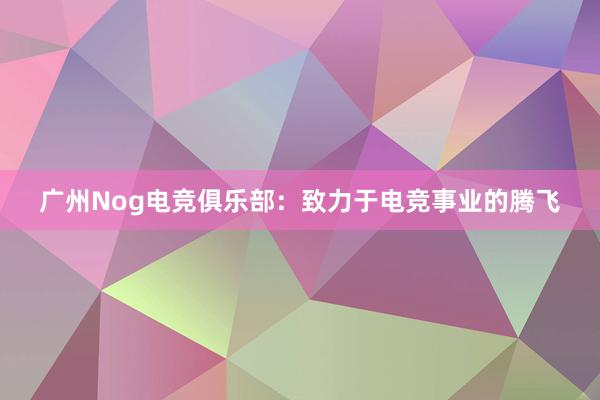 广州Nog电竞俱乐部：致力于电竞事业的腾飞